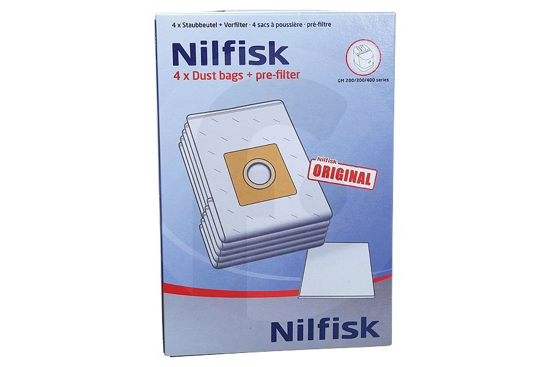 Afbeeldingen van NILFISK STOFZUIGERZAK VLIES TBV GM200 4ST. + 1 FILTER
