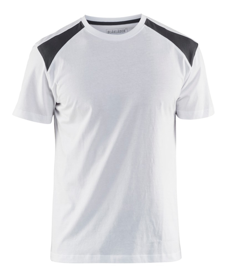 Afbeeldingen van T-SHIRT BI-COLOUR WIT/DONKERGRIJS M 337910421098M