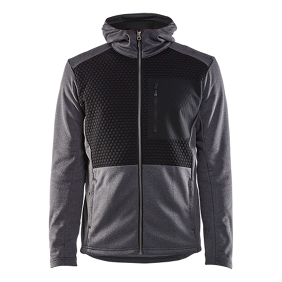 Afbeeldingen van HOODED SWEATSHIRT MET RITS ZWART MELEE L 354025339991L