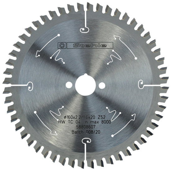Afbeeldingen van CIRKELZAAGBLAD HW 160X2,2/1,6X20 Z= 52TRFN-FA /KKT / HCZB-HW