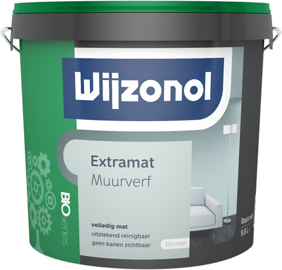 Afbeeldingen van WIJZONOL MUURVERF  INTERIEUR BS W 9,8 LTR MV EXTRA MAT