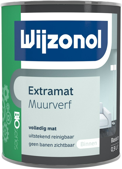 Afbeeldingen van WIJZONOL INTERIEUR MUURVERF BIO EXTRAMAT BASIS TRANSPARANT 900ML