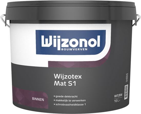 Afbeeldingen van WIJZONOL MUURVERF WIJZOTEX MAT S1 10L WIT