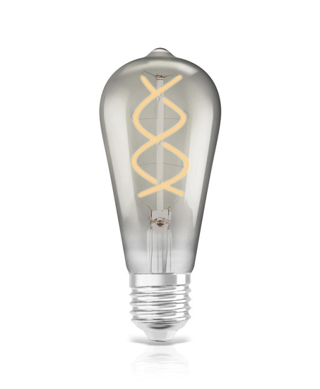 Afbeeldingen van OSRAM VINTAGE 1906 EDISON 15 LED FILAMENT 4W 818 SMOKE E27