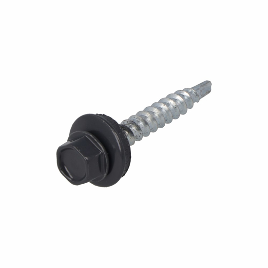 Afbeeldingen van PROFIELPLAATSCHR. ZELFB. VZ ALU. RING 14MM SW-8 ANTRACIETGRIJS RAL7016 4.8X35 (200)