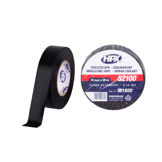Afbeeldingen van HPX PVC ISOLATIETAPE VDE - ZWART 19MM X 20M