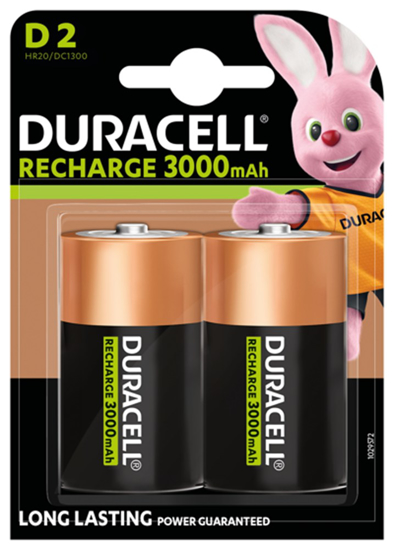 Afbeeldingen van DURACELL RECHARGEABLE NIMH 1,2V 3000MAH D BLISTER A 2ST