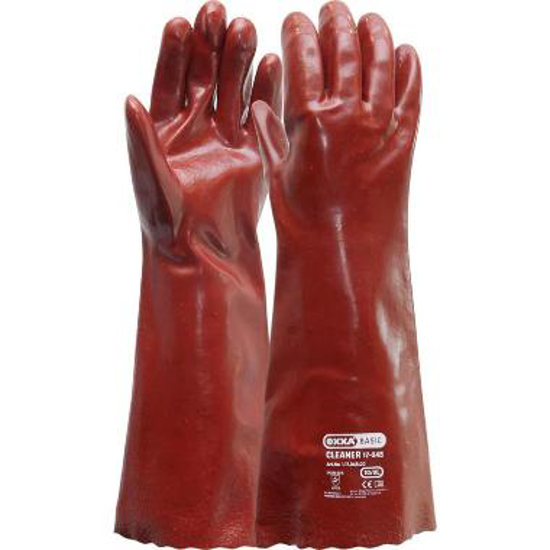Afbeeldingen van OXXA HANDSCHOEN CLEANER 17-045 PVC COATING ROOD 450MM MAAT 10/XL