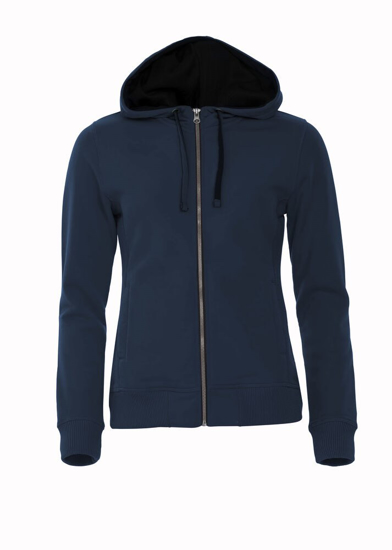Afbeeldingen van CLASSIC HOODY FULL ZIP LADIES DARK NAVY M OP=OP