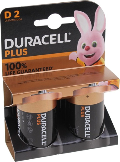 Afbeeldingen van DURACELL PLUS ALKALINE 1,5V LR20 D BLISTER A 2ST