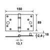 Afbeeldingen van AXA VEILIGHEIDSSCHARNIER VENELITE SKG***RECHTE HOEK KUNSTSTOF LAGER GEGALV. 89X150MM NML##