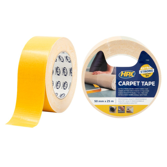 Afbeeldingen van HPX DUBBELZIJDIGE TAPIJTTAPE - WIT 50MM X 25M