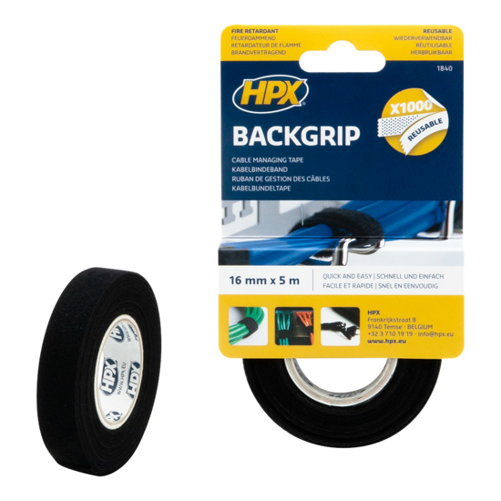 Afbeeldingen van HPX BACK GRIP - ZWART 16MM X 5M