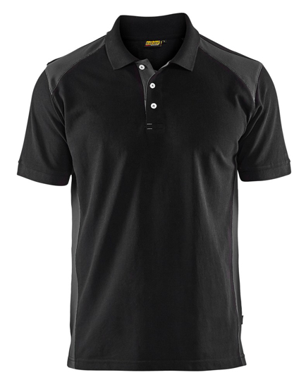 Afbeeldingen van PIQUE POLO ZWART/DONKERGRIJS XL 332410509998XL