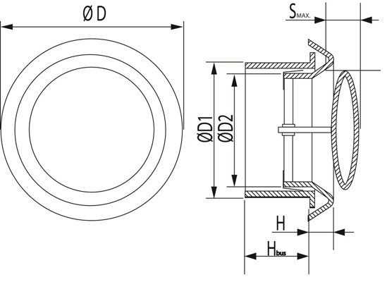 Afbeeldingen van VENTILATIEROOSTER AFSLUITBAAR & HOGE MONTAGEBUS KUNSTSTOF WIT Ø125MM