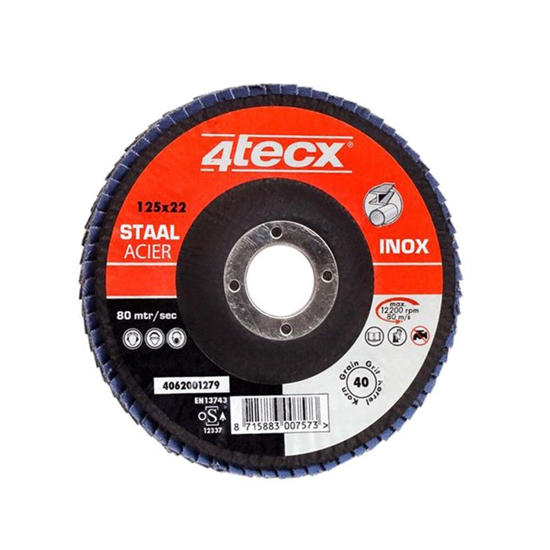 Afbeeldingen van LAMELLENSCHIJF VLAK MEGA-LINE 125 X 22,2MM KORREL 120 4T