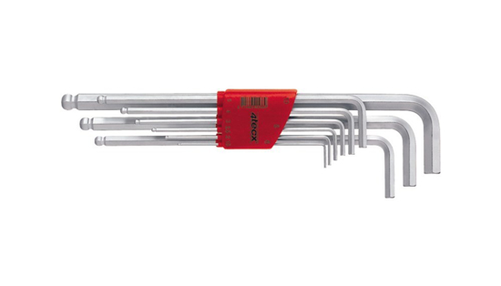 Afbeeldingen van INBUSSLEUTELSET ZESKANT/KOGELKOP 9-DELIG 1,5 - 10MM 4T ##