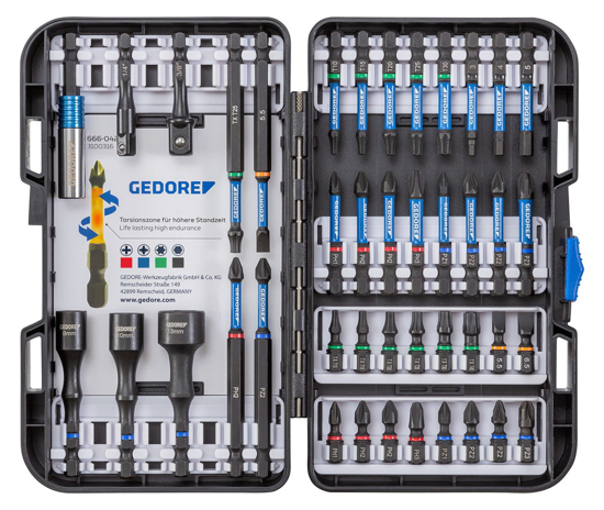 Afbeeldingen van GEDORE TORSIEBITSET 1/4" 42-DLG. PH+PZ+MM+IN+TX - 666 042