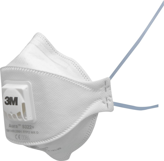 Afbeeldingen van 3M AURA STOFMASKER, FFP2, MET VENTIEL, 9322+